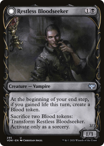 Restless Bloodseeker // Bloodsoaked Reveler (Showcase Fang Frame) [Innistrad: Crimson Vow]