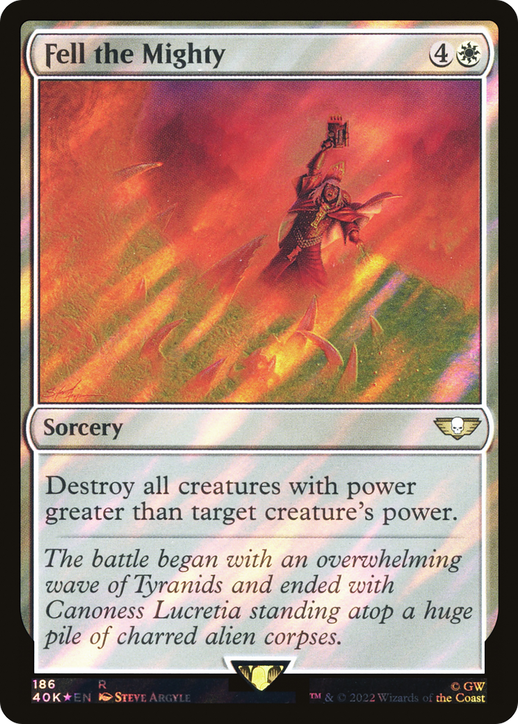 Fell the Mighty (Surge Foil) [Universes Beyond: Warhammer 40,000]