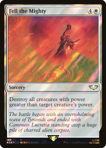 Fell the Mighty (Surge Foil) [Universes Beyond: Warhammer 40,000]