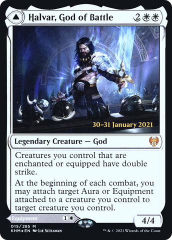 Halvar, God of Battle // Sword of the Realms  [Kaldheim Prerelease Promos]