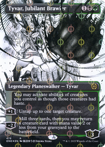 Tyvar, Jubilant Brawler (Borderless Manga Step-and-Compleat Foil) [Phyrexia: All Will Be One]