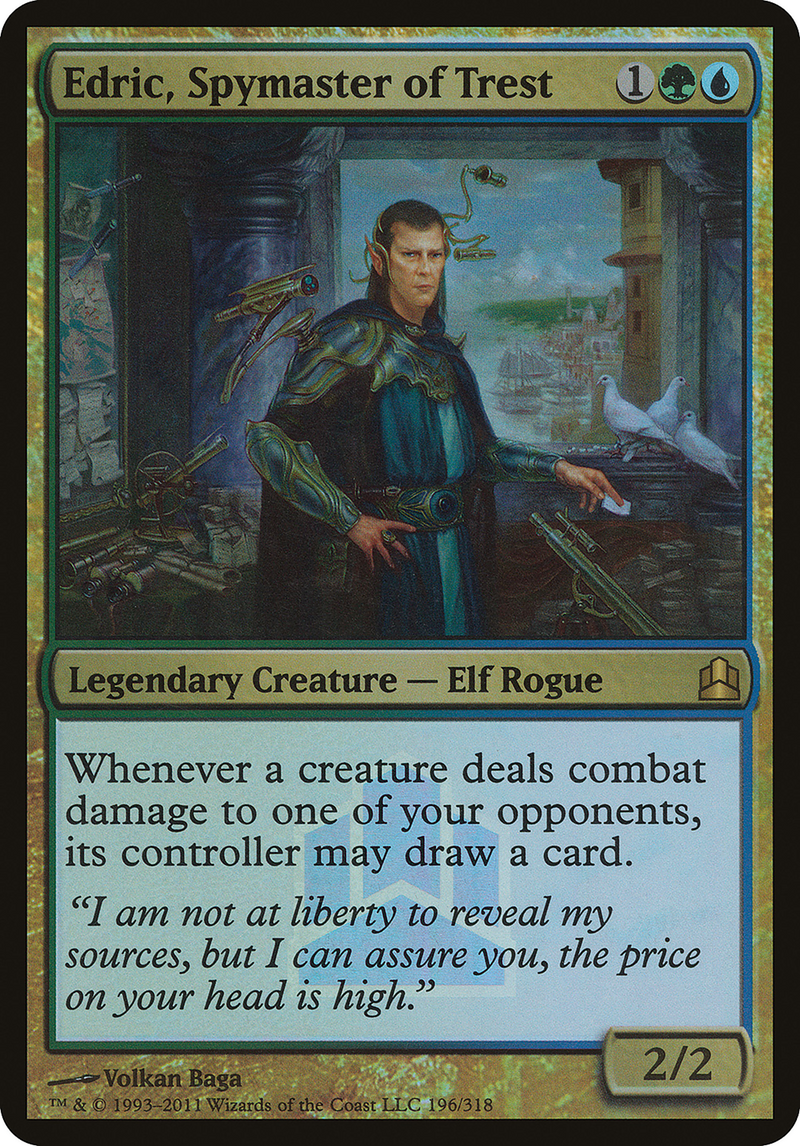 Edric, Spymaster of Trest (Launch) (Oversized) [Commander 2011 Prerelease Promos]
