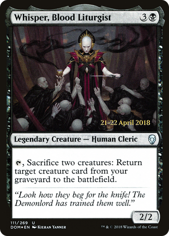 Whisper, Blood Liturgist  [Dominaria Prerelease Promos]