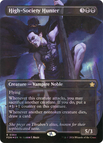 High-Society Hunter (Borderless) (Mana Foil) [Foundations]