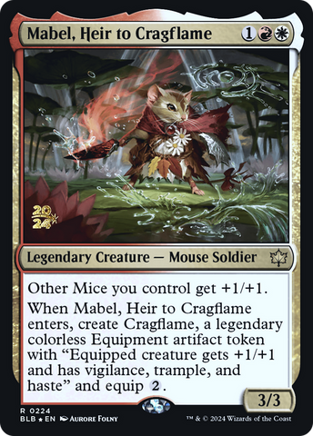 Mabel, Heir to Cragflame [Bloomburrow Prerelease Promos]