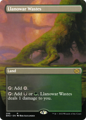 Llanowar Wastes (Borderless Alternate Art) [The Brothers' War]