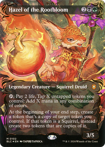 Hazel of the Rootbloom (Borderless) (Raised Foil) [Bloomburrow Commander]