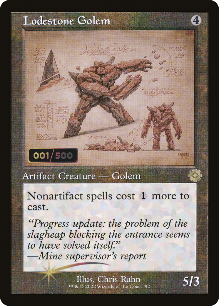 Lodestone Golem (Retro Schematic) (Serial Numbered) [The Brothers' War Retro Artifacts]