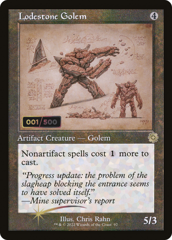 Lodestone Golem (Retro Schematic) (Serial Numbered) [The Brothers' War Retro Artifacts]
