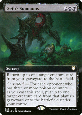 Geth's Summons (Extended Art) [Phyrexia: All Will Be One Commander]