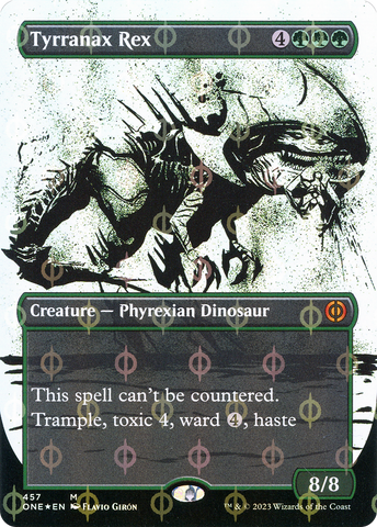 Tyrranax Rex (Borderless Ichor Step-and-Compleat Foil) [Phyrexia: All Will Be One]