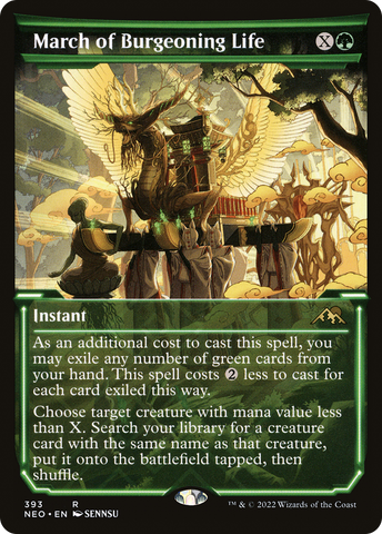 March of Burgeoning Life (Showcase Soft Glow) [Kamigawa: Neon Dynasty]