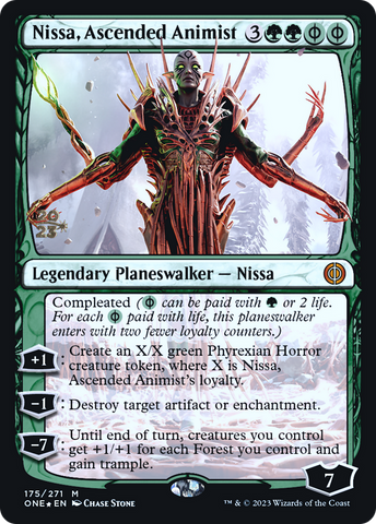 Nissa, Ascended Animist [Phyrexia: All Will Be One Prerelease Promos]