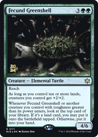Fecund Greenshell [Bloomburrow Prerelease Promos]