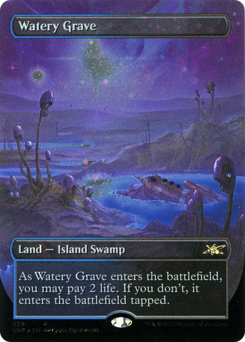 Watery Grave (Borderless) (Galaxy Foil) [Unfinity]