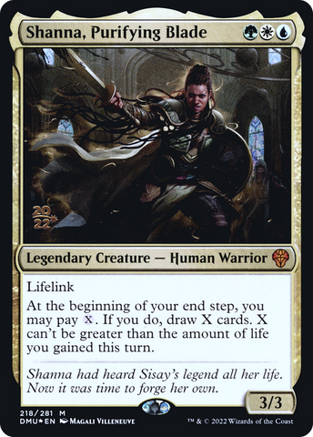 Shanna, Purifying Blade [Dominaria United Prerelease Promos]
