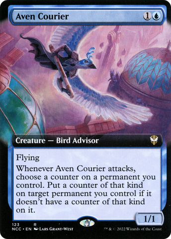 Aven Courier (Extended Art) [Streets of New Capenna Commander]