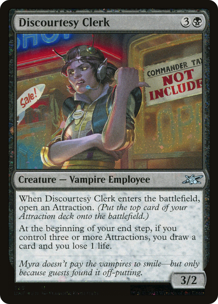 Discourtesy Clerk (Galaxy Foil) [Unfinity]